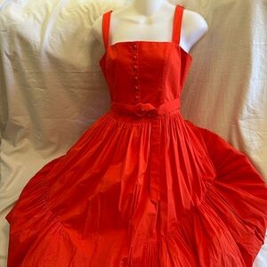 NWT CINQ A SEPT Amber Belted Cotton Poplin Midi Maxi Dress 4